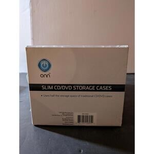 onn Slim CD/DVD Storage Cases 50 Pack